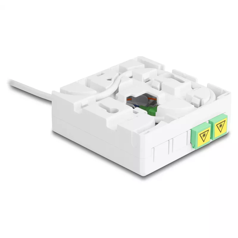 Optiskās šķiedras pieslēguma kārba DELOCK 2 x SC/APC Simplex ar 30 m G.657.A1 pievada kabeļa komplektu