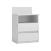 Topeshop M1 BIEL MAT nightstand/Naktsskapītis 2 atvilktne(s) balts