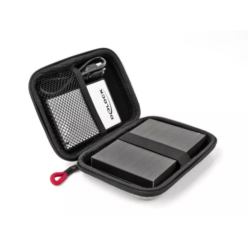 DeLOCK aizsargmaciņš 2,5 collu SSD diskiem, ārējiem korpusiem, cietajiem diskiem līdz 12 x 8 x 2 cm