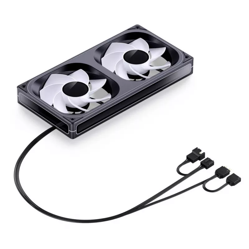 Jonsbo ZB-240BR 120 mm reversās lāpstiņas ARGB PWM 2 gab. korpusa ventilatori - melni