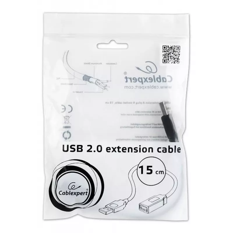 kabelis USB2 EXTENSION AM-AF/CCP-USB2-AMAF-0.15M GEMBIRD