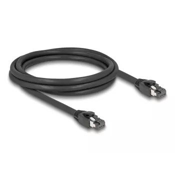 DeLOCK RJ45 tīkla kabelis Cat.8.1 S/FTP 2m 40Gbps Melns