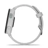 Viedpulkstenis GARMIN Forerunner 165 — GPS, AMOLED 1,2 collas, 4 GB, 5 ATM, 11 dienu akumulators, pelēks korpuss, balta siksniņa