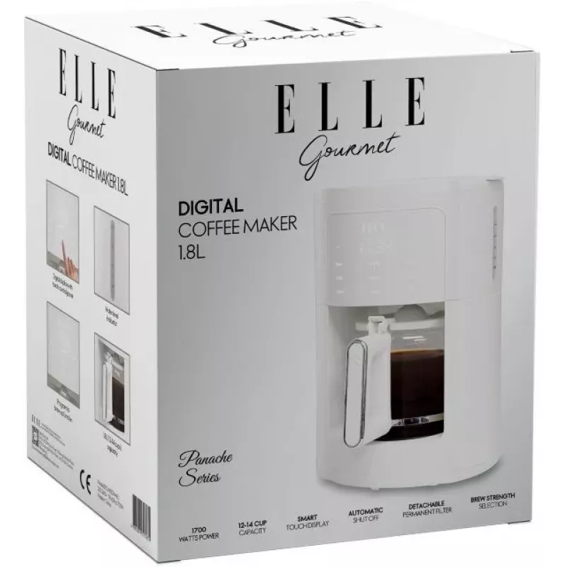 Pour-over kafijas automāts Elle EKCMP301WHEU 1.8L balts pilienveida kafijas automāts
