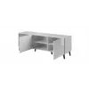 RTV skapis ABETO 150x42x52 balts/balts glancēts