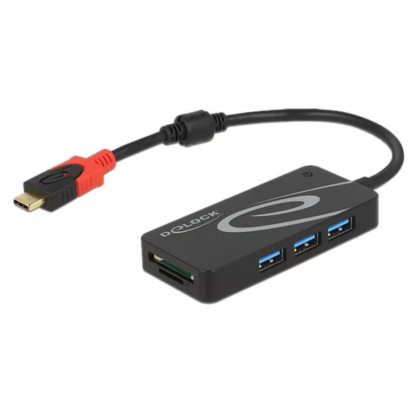 USB centrmezgls DeLOCK USB 3.0 Type-C 3 pieslēgvietas