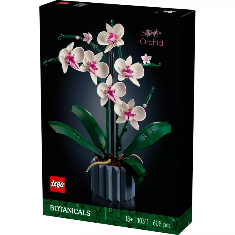 LEGO 10311 Icons Orchid Mākslīgā auga būvēšanas komplekts ar ziediem, mājas dekora aksesuārs pieaugušajiem, Botāniskā kolekcija, dāvana sievai vai vīram