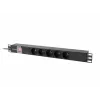 Lanberg PDU-05E-0200-IEC-BK strāvas sadales bloks (PDU) 5 maiņstrāvas rozetes 1U Melns