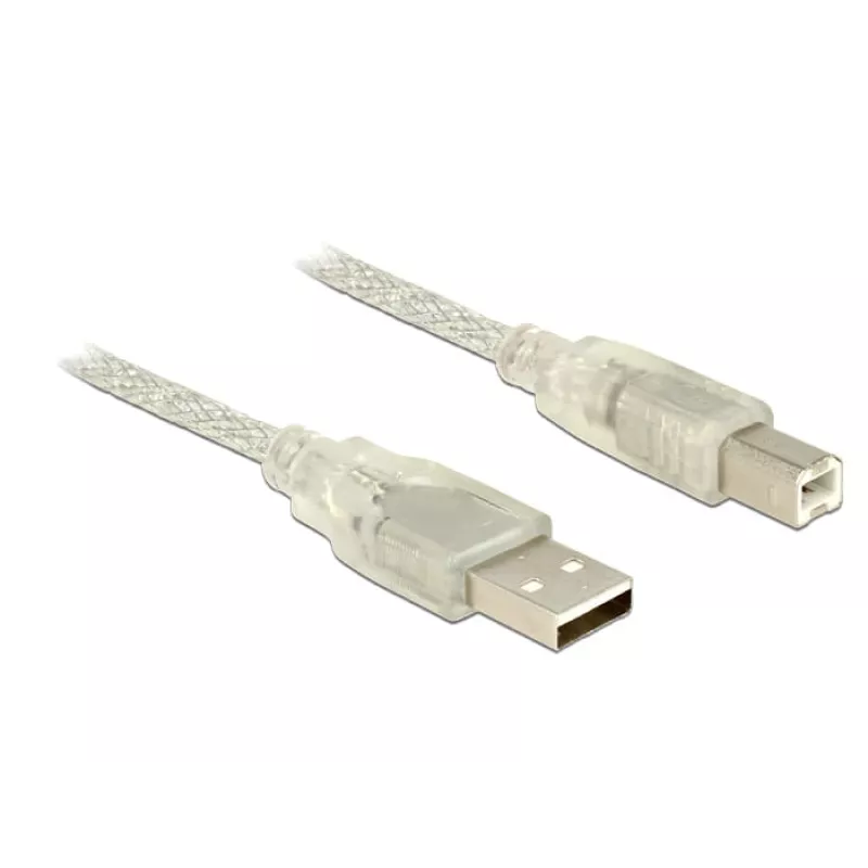 USB kabelis DeLOCK 83896 USB 2.0 5 m USB A USB B caurspīdīgs