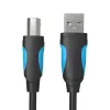 USB 2.0 A uz USB-B kabelis Vention VAS-A16-B500, 5 m, melns, vīriešu-vīriešu, 480 Mb/s
