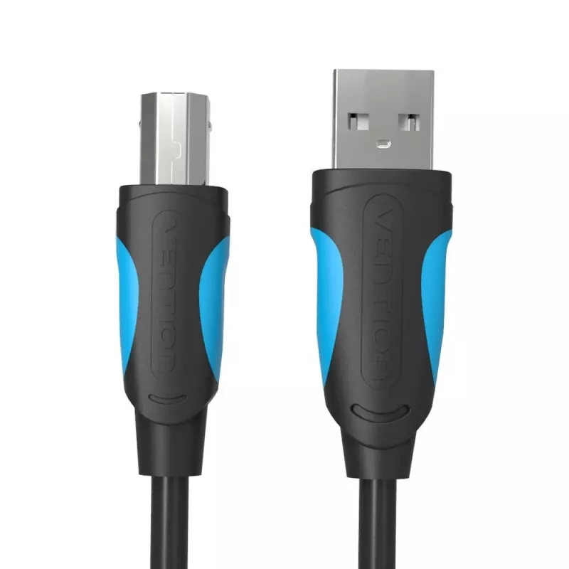 USB 2.0 A uz USB-B kabelis Vention VAS-A16-B500, 5 m, melns, vīriešu-vīriešu, 480 Mb/s