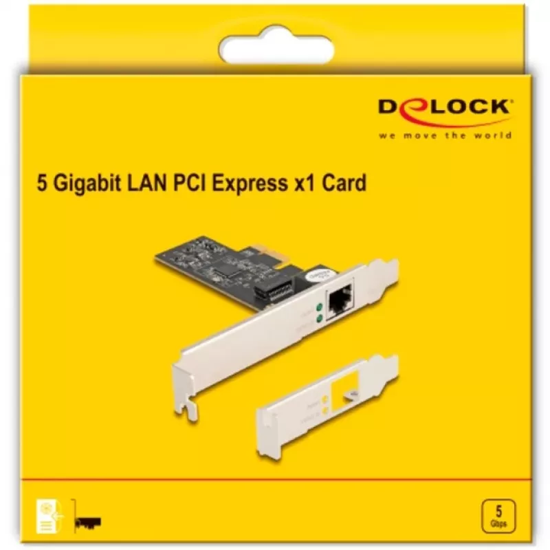 DeLOCK PCI Express x1 karte 81260 1 x RJ45 5 Gigabitu LAN RTL8126