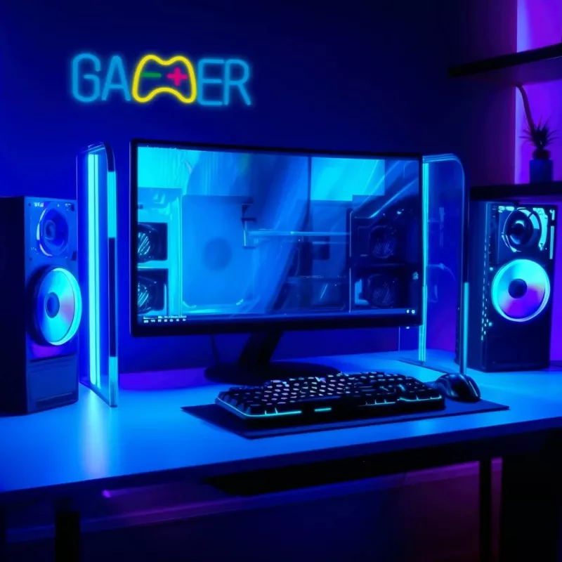 LED neona gaisma MANTA SNL62MT GAMER RGB Color Changing - RGB spēļu joslas gaisma