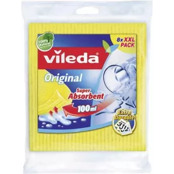 Tīrīšanas sūkļa drānas VILEDA Aqua 8 gab. iepakojumā 142274 — absorbējošas, izturīgas