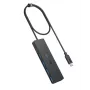 USB centrmezgls Anker Ultra plāns A8309G11 — USB Type-C resursdators, 3× USB 3.2 Gen 1 Type-A, kompakts 103×30×10 mm, melns