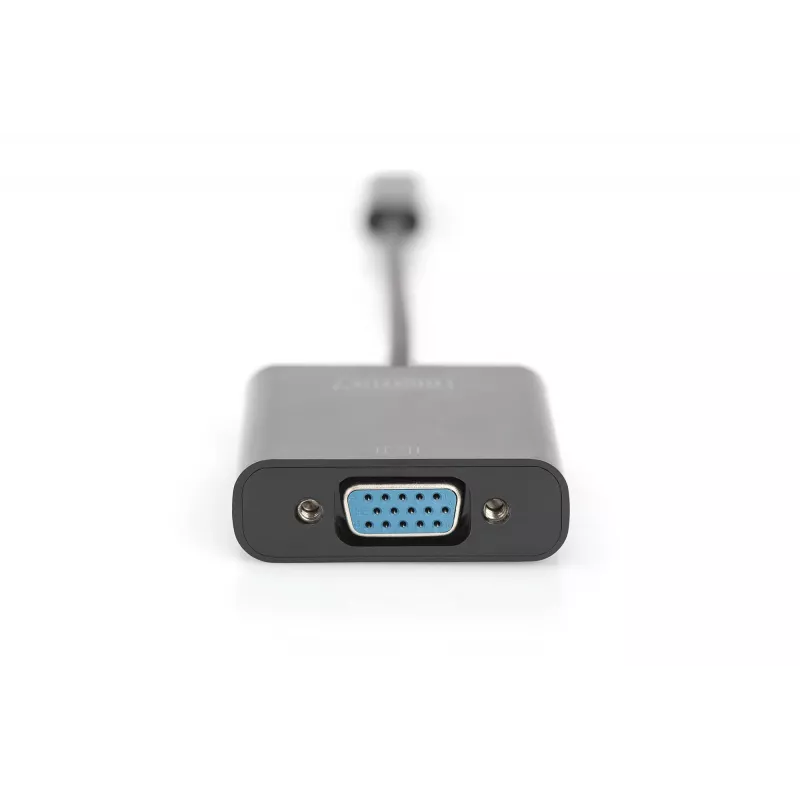 DIGITUS DA-70853 USB-C – VGA adapteris, Full HD 1080p, melnā krāsā