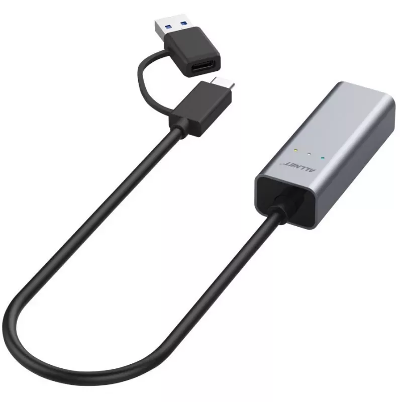 Ethernet adapteris ALLNET ALL-NC-2.5G-USBC_A USB 3.0 Type-C & Type-A 2,5 Gbps Multi‑Gigabit LAN