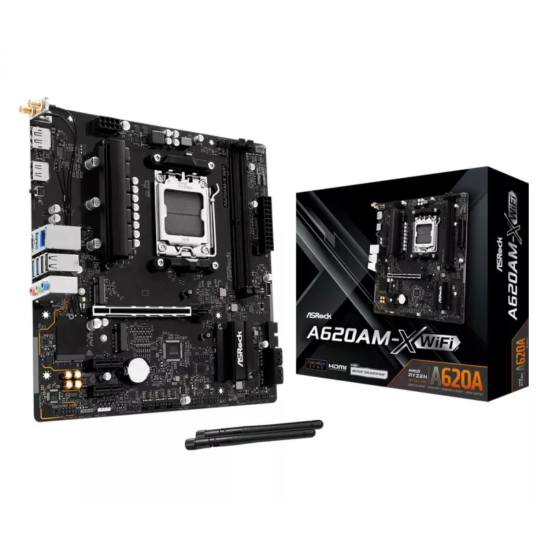 ASRock A620AM-X WiFi AMD A620 AM5 Micro-ATX mātesplate