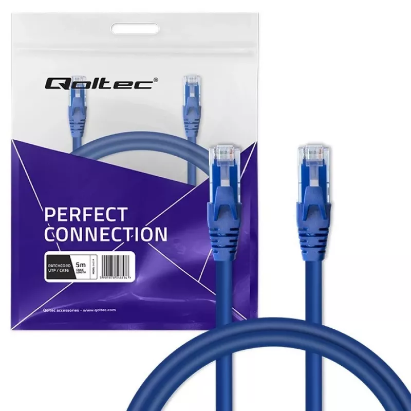 komutācijas kabelis QOLTEC 54534 2xRJ45 UTP CAT6 5m melns