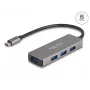 DeLOCK 63173 USB centrmezgls Type-C 5000 Mbit/s melns