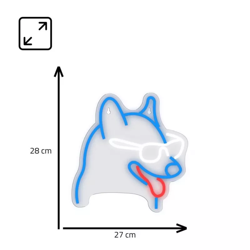 Neona gaismas uzraksts MANTA Neon Lights Dog with Glasses Manta SNL69MT — dekoratīvs LED neona stila sienas gaismeklis