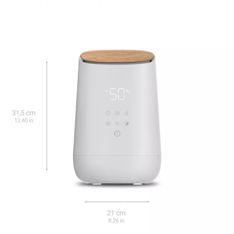 Medisana AH 680 gaisa mitrinātājs Ultraskaņas 2.6 L Balts, Koka 24 W
