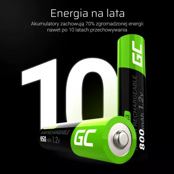 Uzlādējama baterija zaļa Cell GR03 AAA NiMH 1,2 V 950 mAh – 4 gab., blisteris