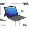 Korpuss ar tastatūru Combo Touch US iPad Pro 11 1.,2.,3. paaudze pelēks