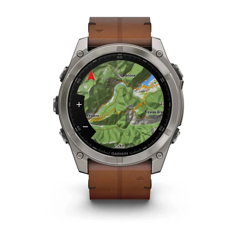 Garmin Fenix 8 3,56 cm (1,4 inch) AMOLED 51 mm Digitāli 454 x 454 pikseļi Skārienekrāns Titāns Wi-Fi GPS (satelīts)