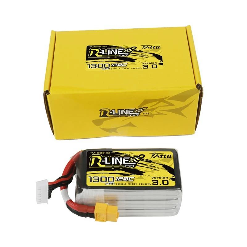 Tattu R-Line Version 3.0 1300mAh 22.2V 120C 6S1P XT60 akumulators