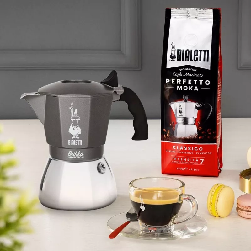 Kafijas automāts BIALETTI BRIKKA INDUCTION 4TZ 180 ml Antracīts, Sudrabs