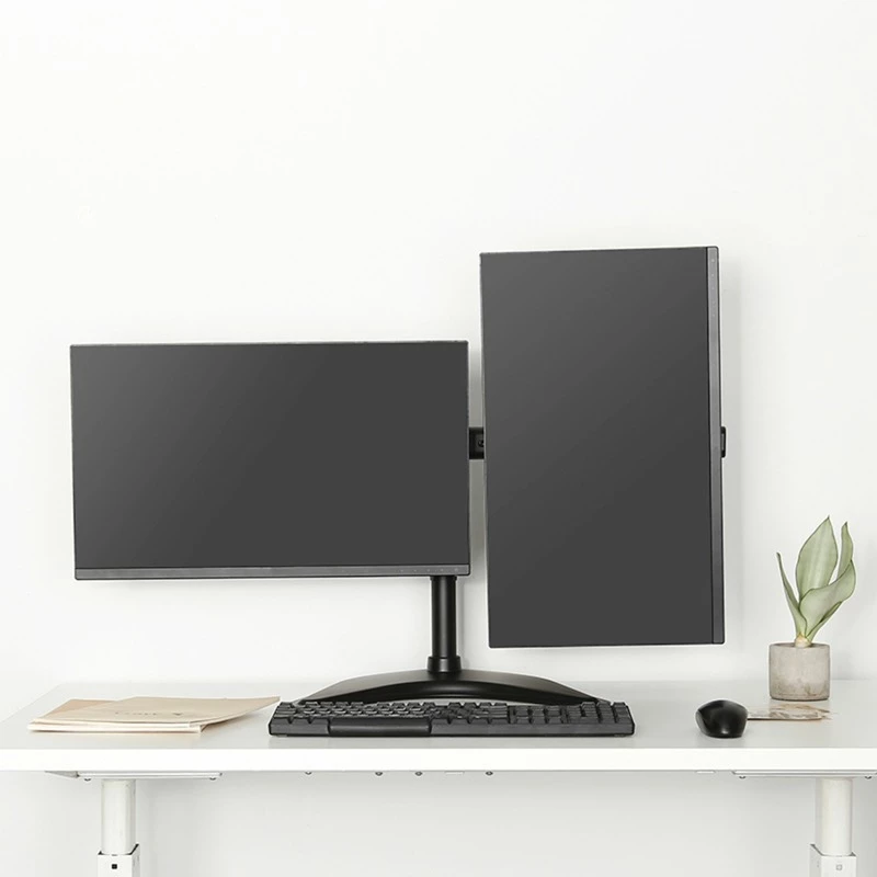 HAGOR HA FS - Montāžas komplekts (galda turētājs) - 2 LCD displejiem - Melns - Ekrāna izmērs: 38-68 cm (15-27)