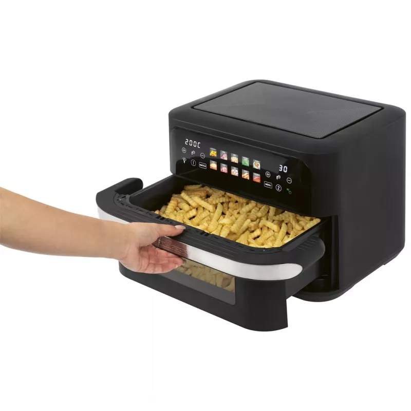 ProfiCook PC-FR 1313 H dubultā karstā gaisa friteris, 10 L, 2400 W, melns/nerūsējošais tērauds