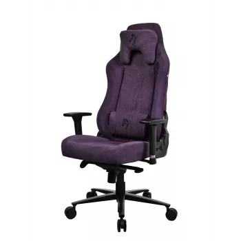 Spēļu krēsls Arozzi Vernazza SoftFabric violeta — ergonomisks dizains, regulējami roku balsti un augstums
