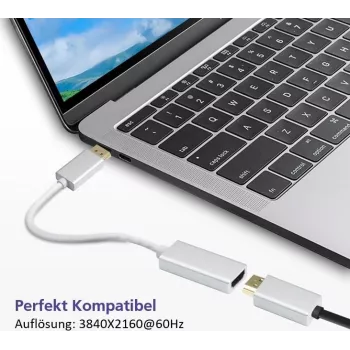 DisplayPort–HDMI adaptera kabelis Helos 4K Silver — DisplayPort (vīr.) uz HDMI (siev.)