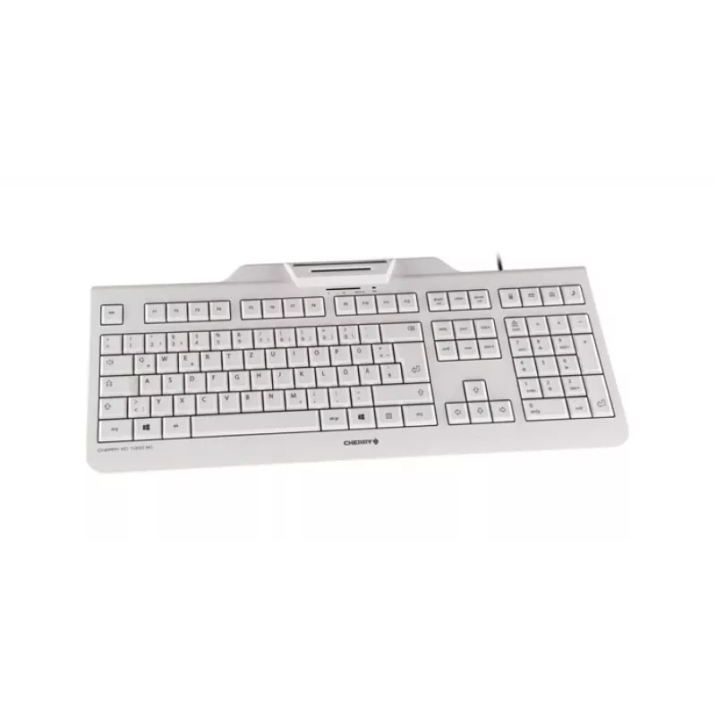 CHERRY KC 1000 SC viedkaršu tastatūra ar vadu, gaiši pelēka, USB, QWERTY, UK