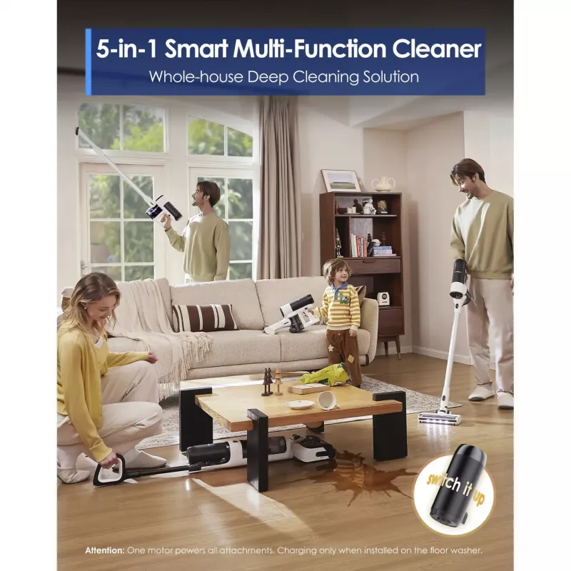 Grīdas tīrītājs Tineco Floor One Switch S6 Stretch Plus balta — bezvada mitrā-sausā cieto grīdu tīrītājs
