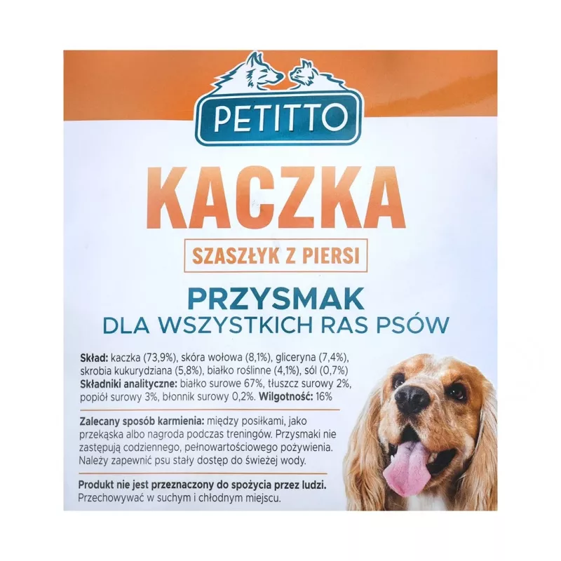 PETITTO Pīles krūtiņas kebaba suņu gardumi, funkcionālas cietas uzkodas, 500 g, 67% olbaltumvielu, bez lipekļa un konservantiem
