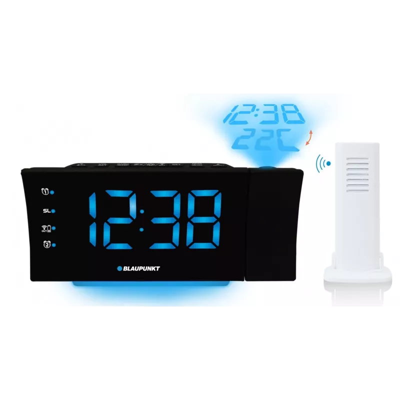 Blaupunkt CRP81USB radio modinātājs ar projekciju un USB uzlādi, melns