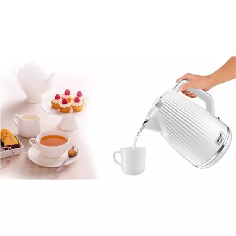 Elektriskā tējkanna Tefal KO250130 — 1,7 L tilpums, 2400 W, balta
