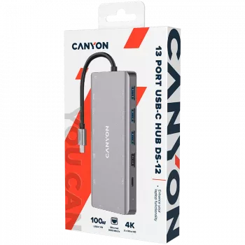 Canyon USB-13-in1 HUB USB-C 2xHDMI 4xUSB 2xUSB-C RJ45 VGA retail