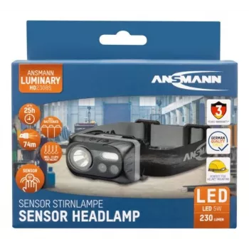 LED galvenais lukturis ANSMANN ANS 1600-0386 — darbināms ar baterijām, kompakta bezroku apgaismojums
