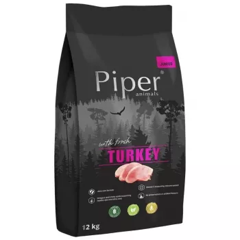 Dolina Noteci Piper Junior sausā suņu barība — tītara formula, 12 kg, Olbaltumvielas 30% / Tauki 17%