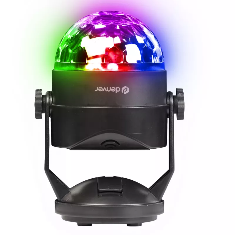 LED disko bumbas gaisma DENVER LDB-319 — kompakta LED ballīšu gaisma, modelis 117220200040