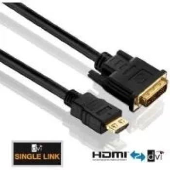 Purelink PureInstall PI3000 - Video kabelis - Single Link - HDMI / DVI - DVI-D (vīrišķais) uz HDMI (vīrišķais) - 2 m - Trīskārša izolācija - Melns