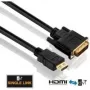 Purelink PureInstall PI3000 - Video kabelis - Single Link - HDMI / DVI - DVI-D (vīrišķais) uz HDMI (vīrišķais) - 2 m - Trīskārša izolācija - Melns
