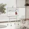 Grīdas TV statīvs MACLEAN MC-114 W displejiem 55 collas–100 collas, balts, VESA līdz 900x600, maks. slodze 120 kg, augstums 115–152 cm, plaukts