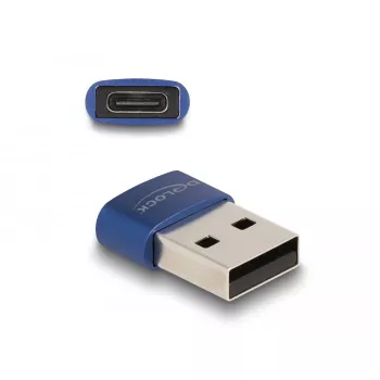 DeLOCK USB 2.0 adapteris USB Type-A spraudnis uz USB Type-C sievišķo zils