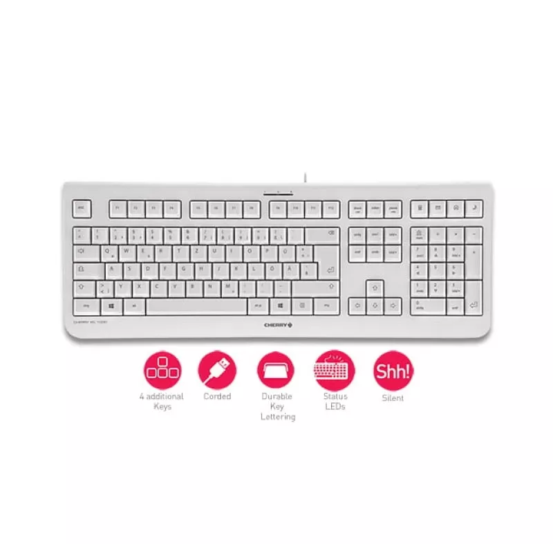 CHERRY KC 1000 tastatūra mājām USB Šveices pelēka