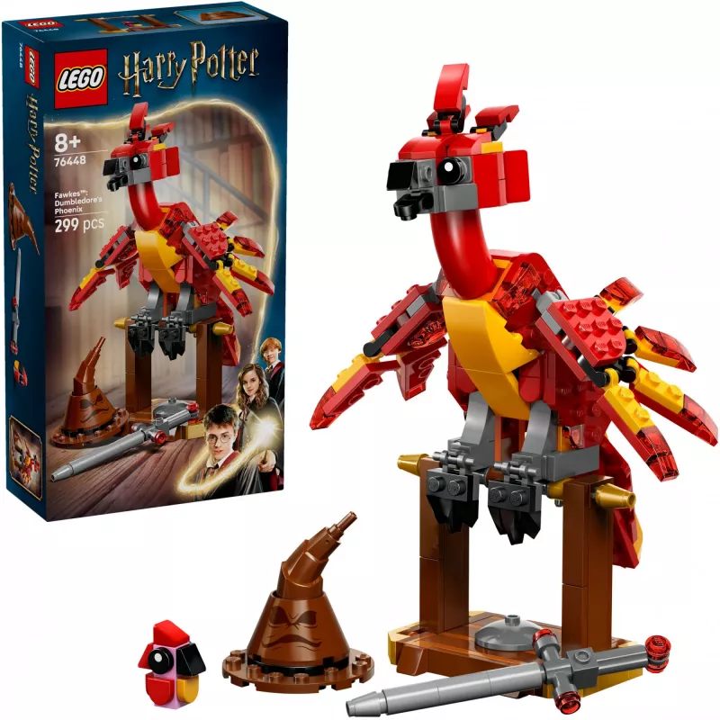 LEGO būvējamais Fenikss — Dumidora fēniksa modelis 76448, 299 detaļas, 160 mm augstums, vecumam 8+